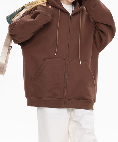aimoha（アイモハ）の「ドロップショルダーフルジップパーカー/Drop shoulder full zip hoodie（パーカー・メンズ・ブラック/グリーン/ブラウン/ライトグレー/ベージュ・X-LARGE/MEDIUM/LARGE）」の10枚目の写真