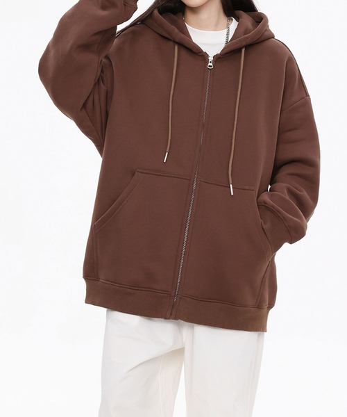 aimoha（アイモハ）の「ドロップショルダーフルジップパーカー/Drop shoulder full zip hoodie（パーカー・メンズ・ブラック/グリーン/ブラウン/ライトグレー/ベージュ・X-LARGE/MEDIUM/LARGE）」の12枚目の写真
