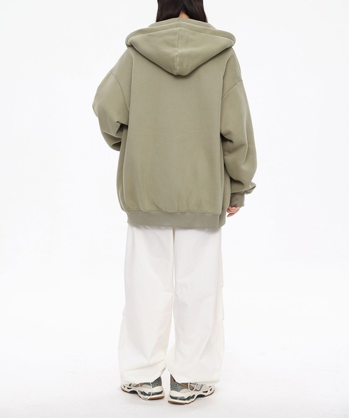 aimoha（アイモハ）の「ドロップショルダーフルジップパーカー/Drop shoulder full zip hoodie（パーカー・メンズ・ブラック/グリーン/ブラウン/ライトグレー/ベージュ・X-LARGE/MEDIUM/LARGE）」の17枚目の写真