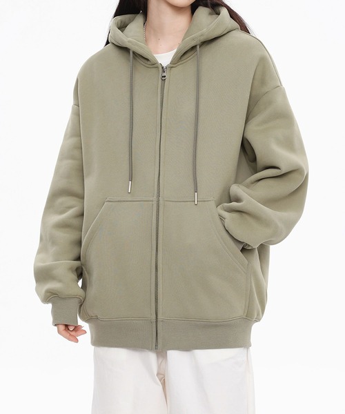 aimoha（アイモハ）の「ドロップショルダーフルジップパーカー/Drop shoulder full zip hoodie（パーカー・メンズ・ブラック/グリーン/ブラウン/ライトグレー/ベージュ・X-LARGE/MEDIUM/LARGE）」の20枚目の写真