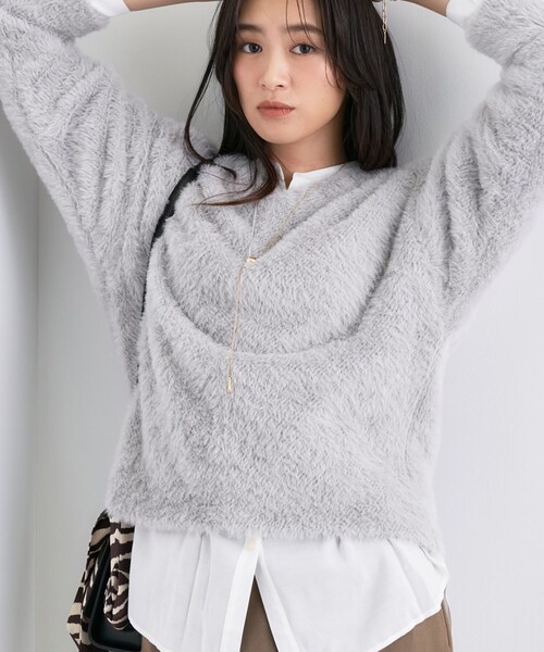 INDIVI(インディヴィ)の「【洗える】エアリーシャギートップス(Tシャツ/カットソー・レディース・オフホワイト/ナチュラル/サックスブルー・05/13/15 /34/38)」の10枚目の写真