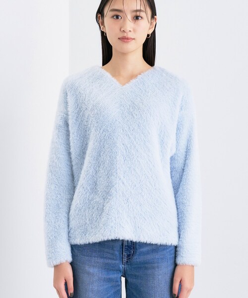 INDIVI(インディヴィ)の「【洗える】エアリーシャギートップス(Tシャツ/カットソー・レディース・オフホワイト/ナチュラル/サックスブルー・05/13/15 /34/38)」の17枚目の写真