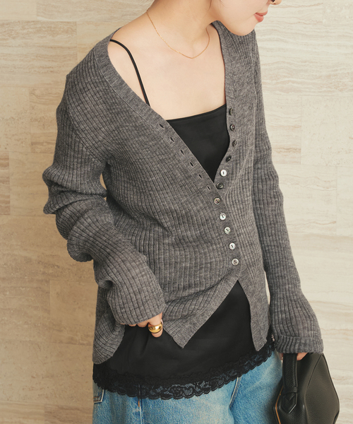 セール】layered lace satin キャミソール（キャミソール）｜Plage
