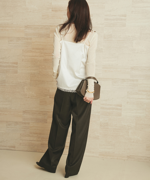 plage(プラージュ)の「layered lace satin キャミソール(キャミソール・レディース・ブラック/ホワイト・FREE)」の15枚目の写真