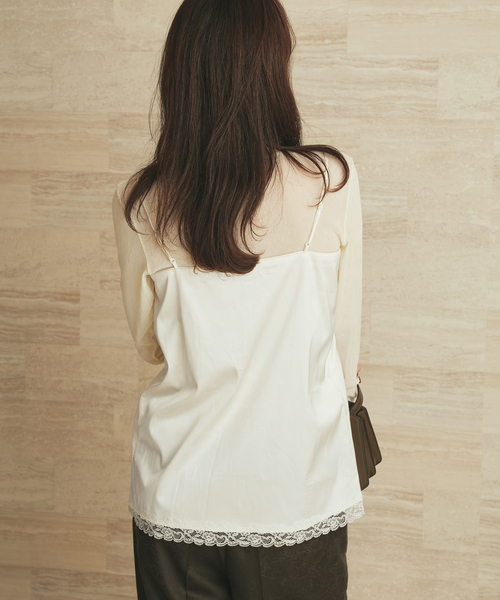 セール】layered lace satin キャミソール（キャミソール）｜Plage