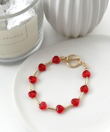 Three Four Time（スリーフォータイム）の「ハートビーズブレスレット（ブレスレット）」