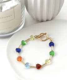 Three Four Time（スリーフォータイム）の「ハートビーズブレスレット（ブレスレット）」