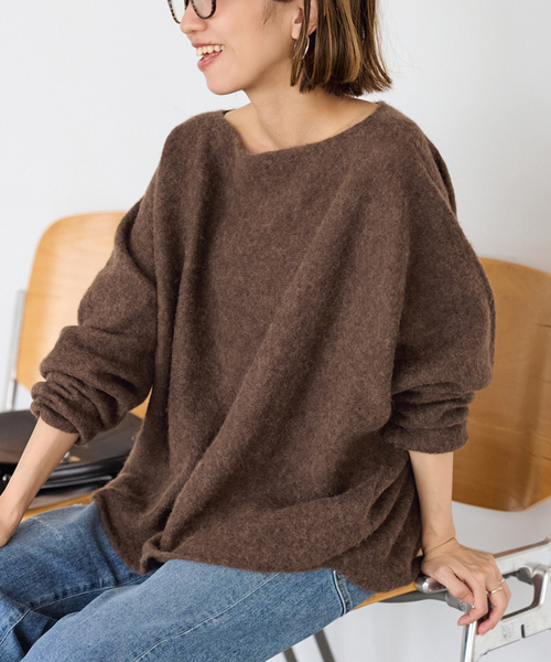 ≪WEB限定追加≫ベビーアルパカmixドルマンニュアンスプルオーバー