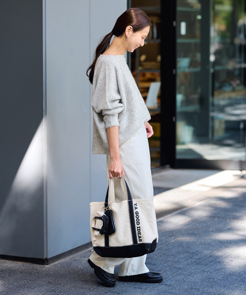 ベビーアルパカ　コットン　CLOTH&CROSS ハグオーワー　ニット　七分袖 ベビーアルパカ コットン CLOTH&CROSS ハグオーワー ニット 七分袖