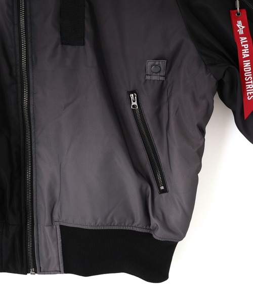 Alpha Industries（アルファインダストリーズ）の「Alpha Industries/アルファインダストリーズ/GRADIENT WASHED FLIGHT JACKET/グラディエント ウォッシュド フライトジャケット（ブルゾン・メンズ・ブラック・L/M/S/XL）」の10枚目の写真