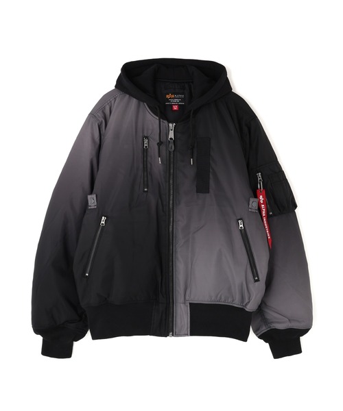 Alpha Industries（アルファインダストリーズ）の「Alpha Industries/アルファインダストリーズ/GRADIENT WASHED FLIGHT JACKET/グラディエント ウォッシュド フライトジャケット（ブルゾン・メンズ・ブラック・L/M/S/XL）」の2枚目の写真