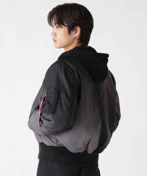 Alpha Industries（アルファインダストリーズ）の「Alpha Industries/アルファインダストリーズ/GRADIENT WASHED FLIGHT JACKET/グラディエント ウォッシュド フライトジャケット（ブルゾン・メンズ・ブラック・L/M/S/XL）」の17枚目の写真