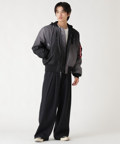 Alpha Industries（アルファインダストリーズ）の「Alpha Industries/アルファインダストリーズ/GRADIENT WASHED FLIGHT JACKET/グラディエント ウォッシュド フライトジャケット（ブルゾン・メンズ・ブラック・L/M/S/XL）」の18枚目の写真