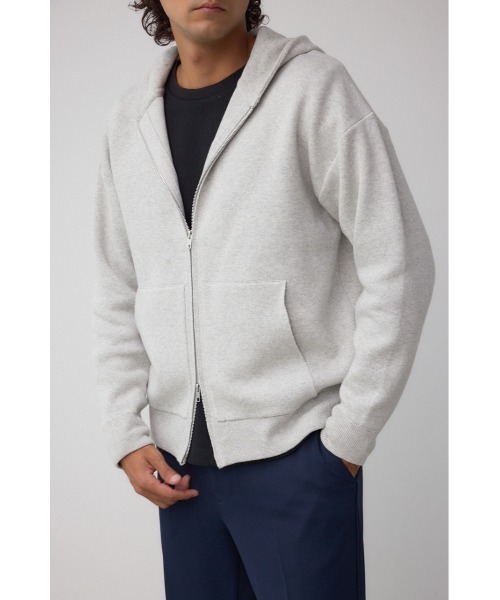 AZUL by moussy(アズールバイマウジー)の「ニットジップアップパーカー(パーカー・メンズ・ブラック/グレー/ダークネイビー・MEDIUM/LARGE)」の1枚目の写真