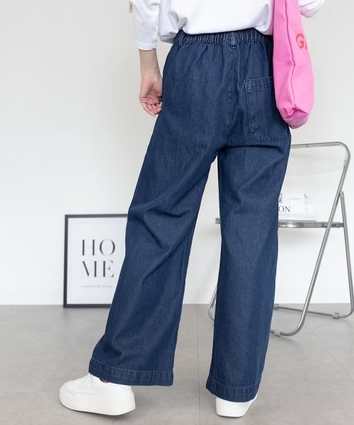 RCD(アールシーディー)の「デニムオールゴムワイドパンツ(その他パンツ・レディース・ブルー/ワンウォッシュ/ネイビー・LL/3L/L/4L/M)」の9枚目の写真