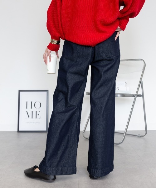RCD(アールシーディー)の「デニムオールゴムワイドパンツ(その他パンツ・レディース・ブルー/ワンウォッシュ/ネイビー・LL/3L/L/4L/M)」の6枚目の写真