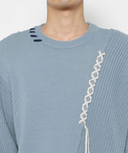 HARE(ハレ)の「クロスステッチニットプルオーバー(HARE)(ニット/セーター・メンズ・ホワイト/ブラック/ブルー/レッド/グリーン・FREE)」の22枚目の写真