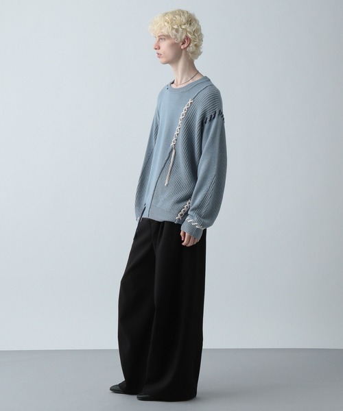 HARE(ハレ)の「クロスステッチニットプルオーバー(HARE)(ニット/セーター・メンズ・ホワイト/ブラック/ブルー/レッド/グリーン・FREE)」の11枚目の写真