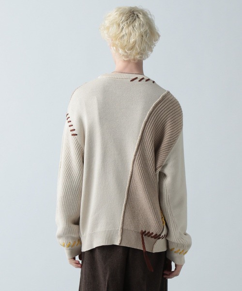 HARE(ハレ)の「クロスステッチニットプルオーバー(HARE)(ニット/セーター・メンズ・ホワイト/ブラック/ブルー/レッド/グリーン・FREE)」の14枚目の写真