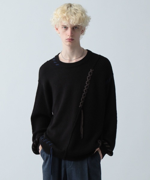 HAREニットセーター クロスステッチニットプルオーバー(HARE)（ニット/セーター）｜HARE