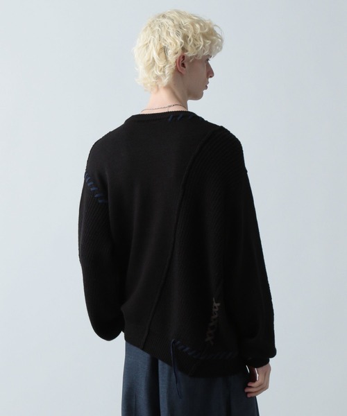 HARE(ハレ)の「クロスステッチニットプルオーバー(HARE)(ニット/セーター・メンズ・ホワイト/ブラック/ブルー/レッド/グリーン・FREE)」の17枚目の写真