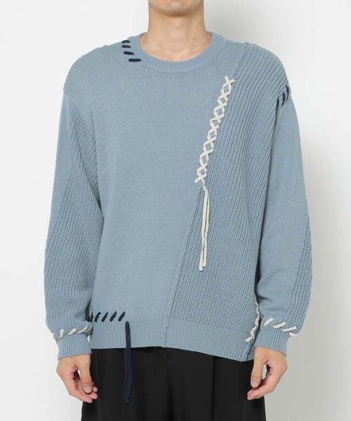 HARE(ハレ)の「クロスステッチニットプルオーバー(HARE)(ニット/セーター・メンズ・ホワイト/ブラック/ブルー/レッド/グリーン・FREE)」の19枚目の写真