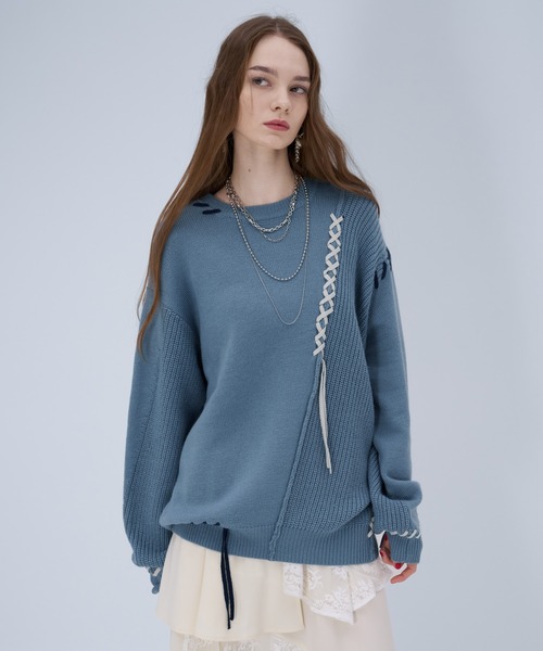 HAREニットセーター クロスステッチニットプルオーバー(HARE)（ニット/セーター）｜HARE