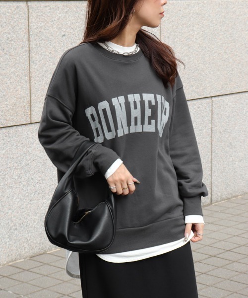 Pierrot(ピエロ)の「オーバーサイズロゴスウェット(スウェット・レディース・ネイビー/オートミール/チャコール・L/M/S/LL)」の15枚目の写真