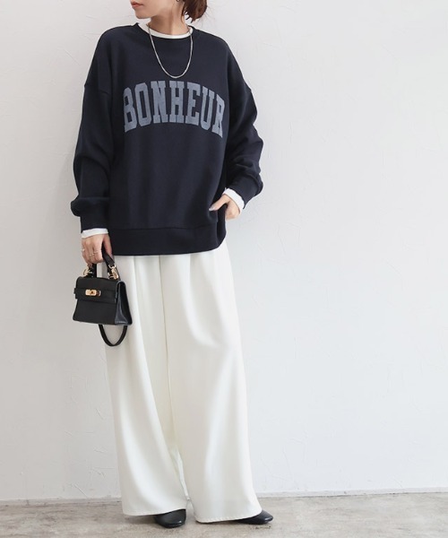 Pierrot(ピエロ)の「オーバーサイズロゴスウェット(スウェット・レディース・ネイビー/オートミール/チャコール・L/M/S/LL)」の7枚目の写真