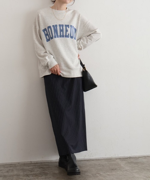 Pierrot(ピエロ)の「オーバーサイズロゴスウェット(スウェット・レディース・ネイビー/オートミール/チャコール・L/M/S/LL)」の11枚目の写真