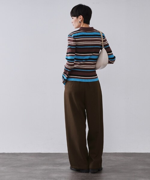 OPAQUE.CLIP（オペークドットクリップ）の「メランジ カーヴィーパンツ【洗濯機OK】（その他パンツ・レディース・チャコールグレー/ブラウン系その他・36/38/40）」の9枚目の写真