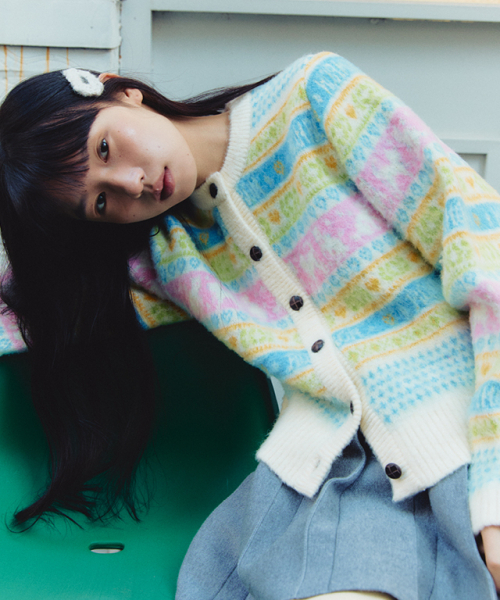 RONRON(ロンロン)の「KITTY RONRON FAIR ISLE KNIT CARDIGAN IVORY(カーディガン/ボレロ・レディース・その他・FREE)」の1枚目の写真
