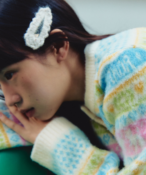 RONRON(ロンロン)の「KITTY RONRON FAIR ISLE KNIT CARDIGAN IVORY(カーディガン/ボレロ・レディース・その他・FREE)」の3枚目の写真