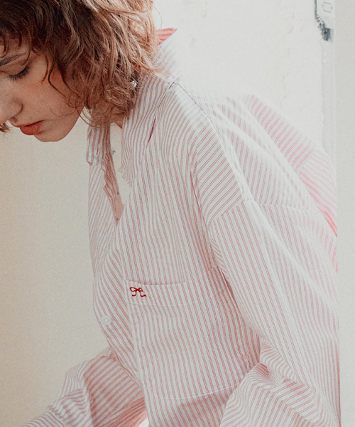 RONRON(ロンロン)の「ROUND COLLAR POCKET SHIRT PINK STRIPE(シャツ/ブラウス・レディース・その他・FREE)」の3枚目の写真