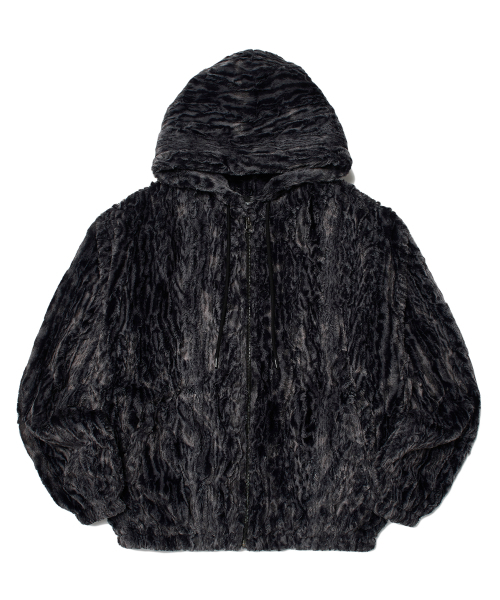 WKNDRS(ウィーキャンドース)の「FAUX FUR ZIPUP HOODIE (BLACK)(ムートンコート・レディース・その他・LARGE/X-LARGE/MEDIUM)」の1枚目の写真