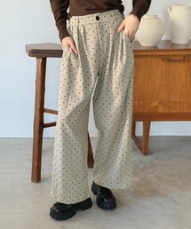 ストライプ×フロッキーハートワイドパンツ