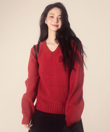 CNVS（ベティ ブープ）の「ベティブープ オーバーサイズ Vネックニット_レッド（ニット/セーター）」