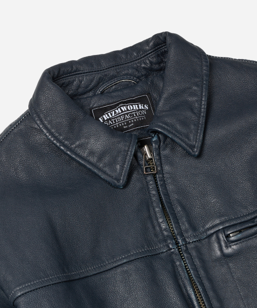 FRIZMWORKS（フリズムワークス）の「DESTROYED COWHIDE LEATHER JACKET _ WASHED NAVY（ライダースジャケット・メンズ・その他・SMALL/MEDIUM/LARGE/X-LARGE）」の4枚目の写真