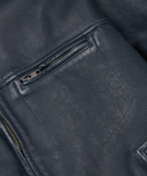 FRIZMWORKS（フリズムワークス）の「DESTROYED COWHIDE LEATHER JACKET _ WASHED NAVY（ライダースジャケット・メンズ・その他・SMALL/MEDIUM/LARGE/X-LARGE）」の5枚目の写真