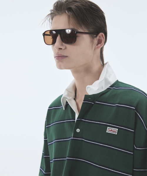 NOHANT(ノアン)の「WIRE STRIPE RUGBY SHORT SLEEVE T-SHIRT GREEN(ポロシャツ・メンズ・グリーン・SMALL/MEDIUM/LARGE)」の7枚目の写真