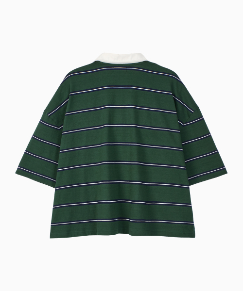 NOHANT(ノアン)の「WIRE STRIPE RUGBY SHORT SLEEVE T-SHIRT GREEN(ポロシャツ・メンズ・グリーン・SMALL/MEDIUM/LARGE)」の9枚目の写真