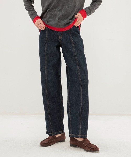 台*ー様 066 BAUM UND PFERDGARTEN 厚手 ストレッチ デ BAUM UND PFERDGARTEN ストレッチシルクサテン ワイドレッグパンツ