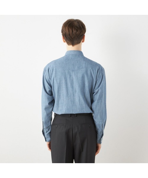 SUIT SELECT(スーツセレクト)の「【RBC】シャツ/インディゴ染(シャツ/ブラウス・メンズ・ブラウン/ブルー・首回り39cm-裄丈84cm/首回り41cm-裄丈86cm)」の11枚目の写真
