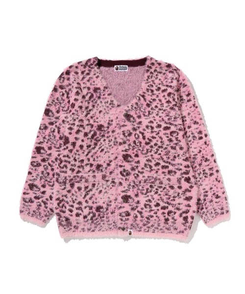A BATHING APE(アベイシングエイプ)の「WILD LEOPARD PATTERN SHAGGY KNIT CARDIGAN(ニット/セーター・レディース・ピンク/ベージュ・FREE)」の2枚目の写真