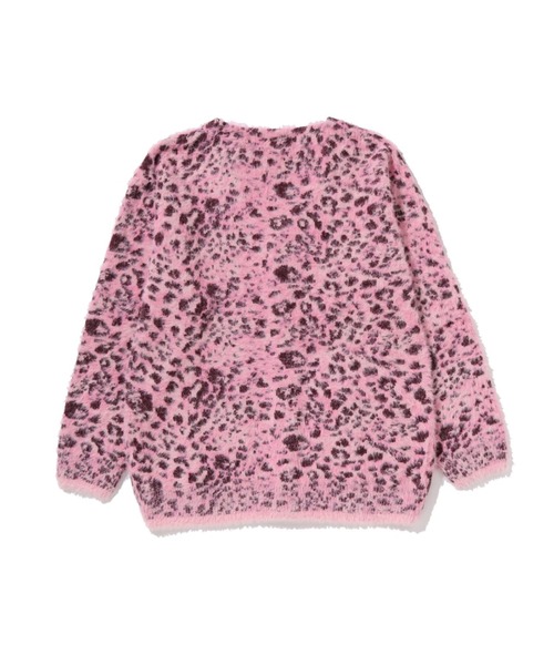 A BATHING APE(アベイシングエイプ)の「WILD LEOPARD PATTERN SHAGGY KNIT CARDIGAN(ニット/セーター・レディース・ピンク/ベージュ・FREE)」の3枚目の写真