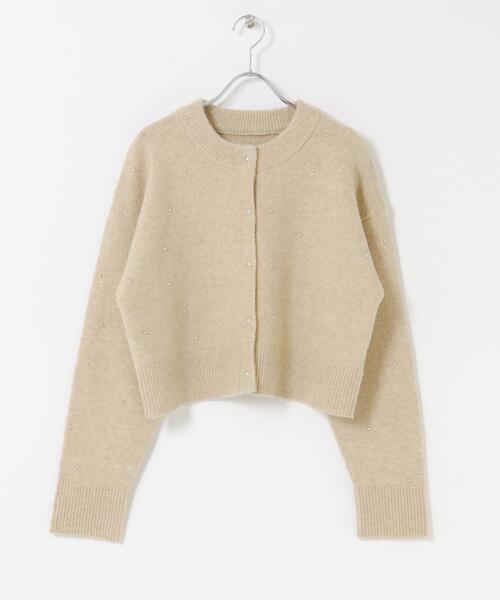 SENSE OF PLACE by URBAN RESEARCH（センスオブプレイスバイアーバンリサーチ）の「『洗濯可』ボールビーズカーディガン（カーディガン/ボレロ・レディース・チャコールグレー/ライトブルー/ベージュ・ONE）」の21枚目の写真