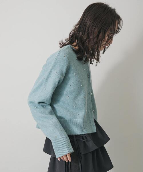 SENSE OF PLACE by URBAN RESEARCH（センスオブプレイスバイアーバンリサーチ）の「『洗濯可』ボールビーズカーディガン（カーディガン/ボレロ・レディース・チャコールグレー/ライトブルー/ベージュ・ONE）」の13枚目の写真
