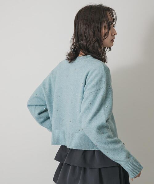 SENSE OF PLACE by URBAN RESEARCH（センスオブプレイスバイアーバンリサーチ）の「『洗濯可』ボールビーズカーディガン（カーディガン/ボレロ・レディース・チャコールグレー/ライトブルー/ベージュ・ONE）」の12枚目の写真