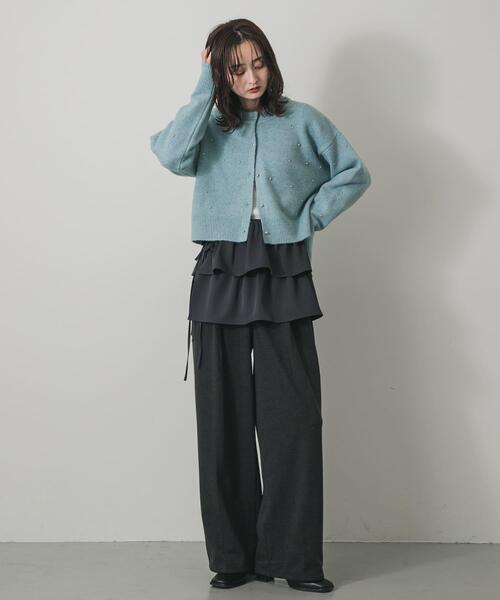 SENSE OF PLACE by URBAN RESEARCH（センスオブプレイスバイアーバンリサーチ）の「『洗濯可』ボールビーズカーディガン（カーディガン/ボレロ・レディース・チャコールグレー/ライトブルー/ベージュ・ONE）」の11枚目の写真