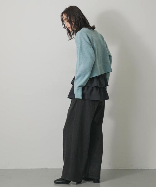 SENSE OF PLACE by URBAN RESEARCH（センスオブプレイスバイアーバンリサーチ）の「『洗濯可』ボールビーズカーディガン（カーディガン/ボレロ・レディース・チャコールグレー/ライトブルー/ベージュ・ONE）」の10枚目の写真